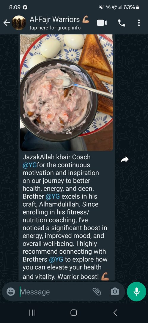 WhatsApp client testimonial