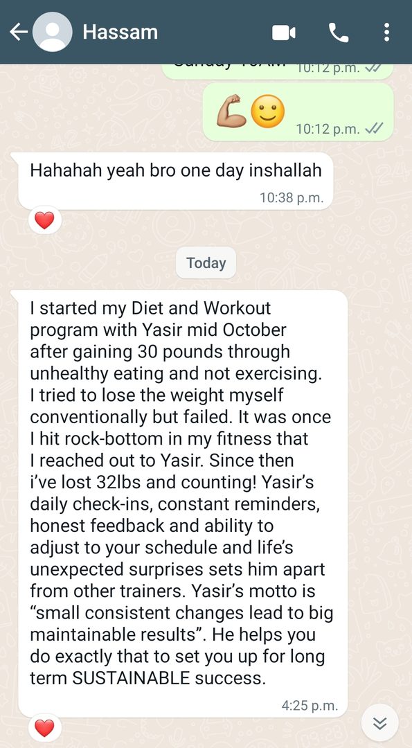 WhatsApp client testimonial