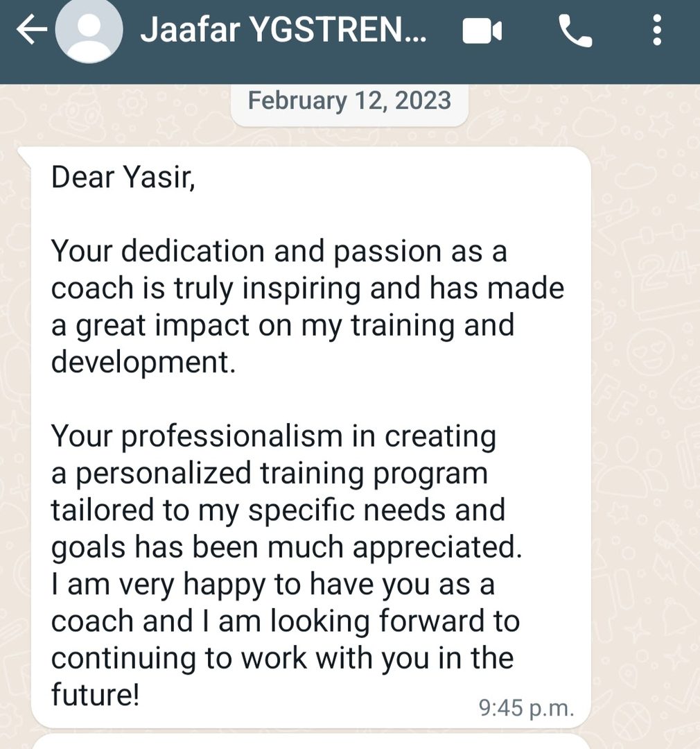 WhatsApp client testimonial